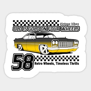 Old Is Gold On Four Wheels Sticker